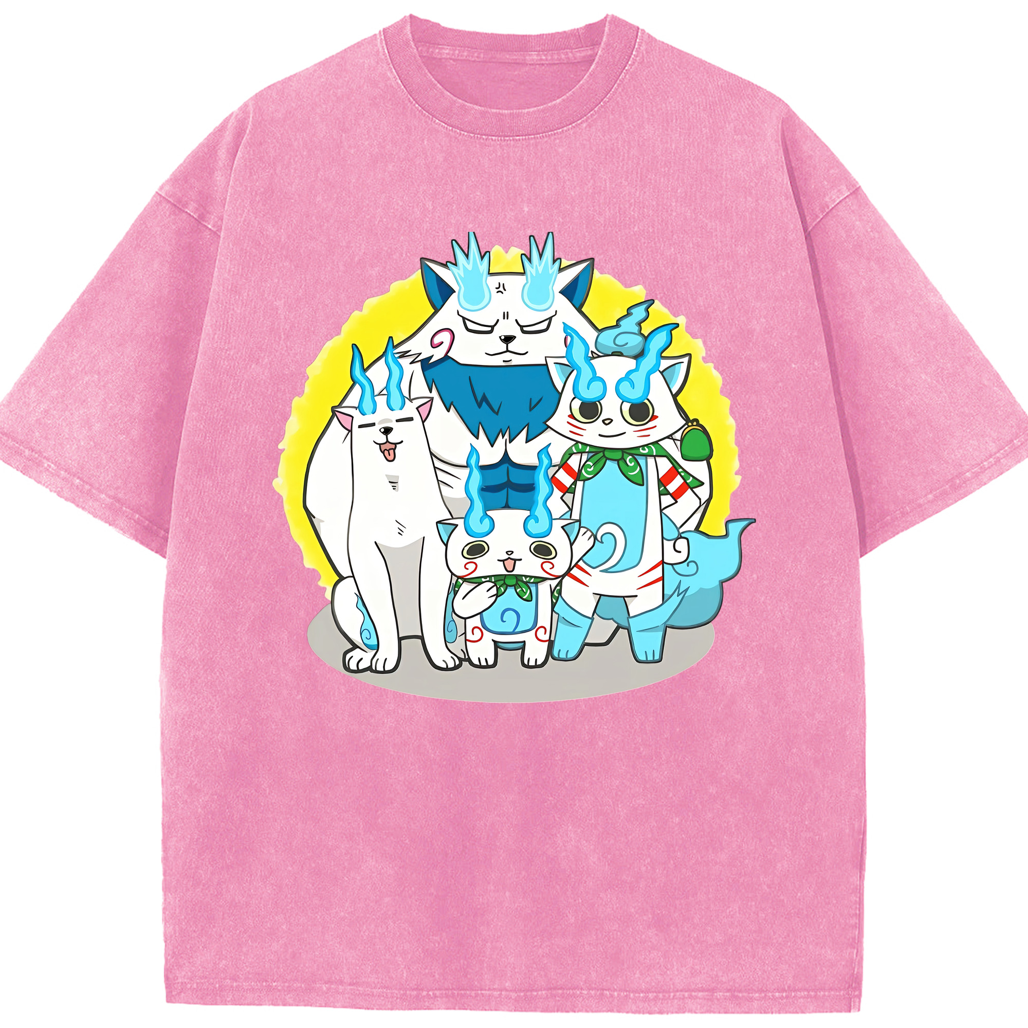 （画像用） 妖怪ウォッチ Yo-kai Watch 綿100% ヴィンテージ風 半袖Tシャツ（フロントプリント）